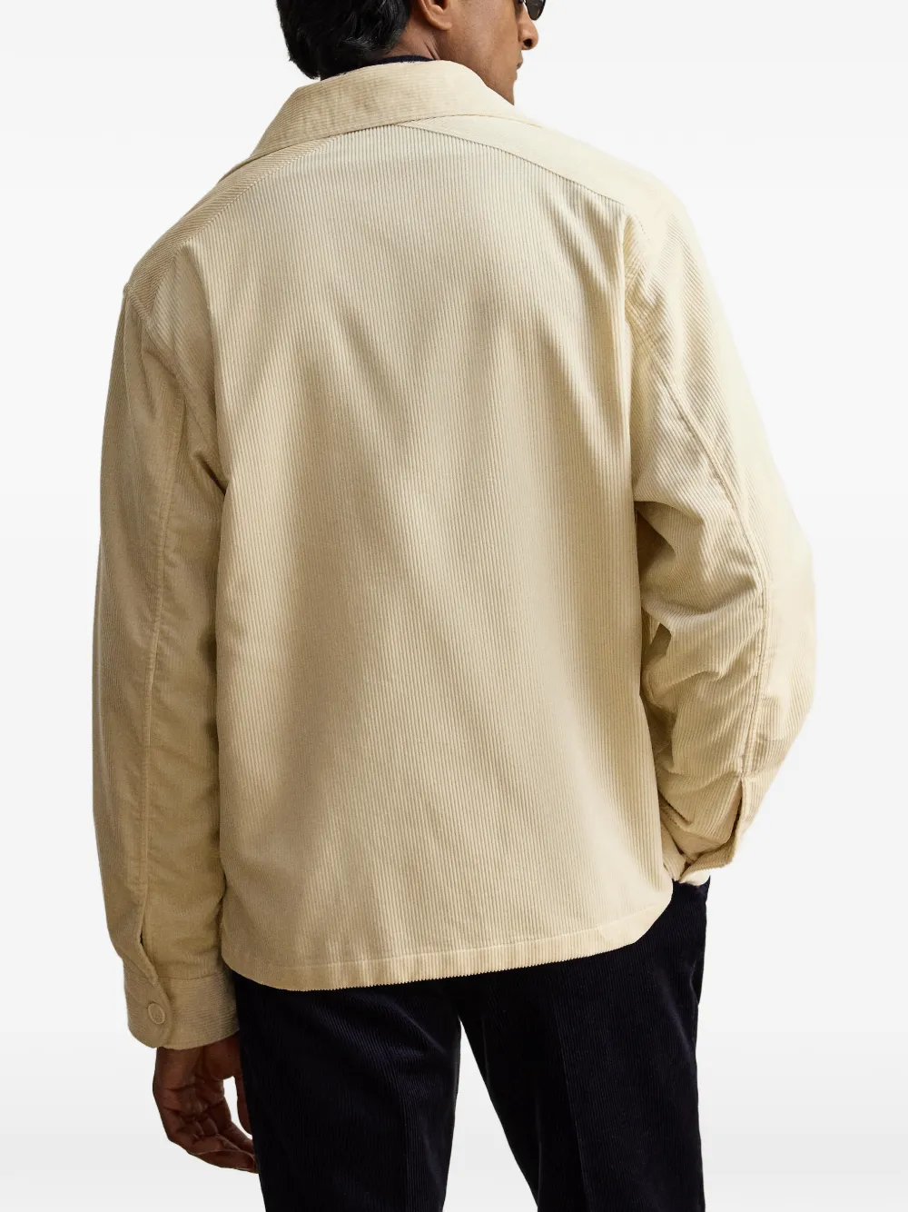 Ralph Lauren Purple Label Ribfluwelen shirtjack met zak-detail Beige