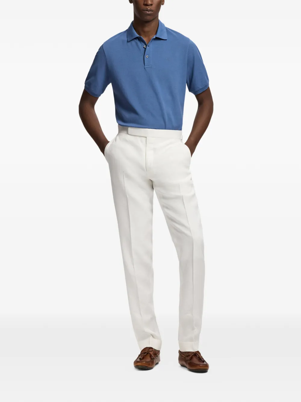 Ralph Lauren Purple Label Katoenen poloshirt Blauw