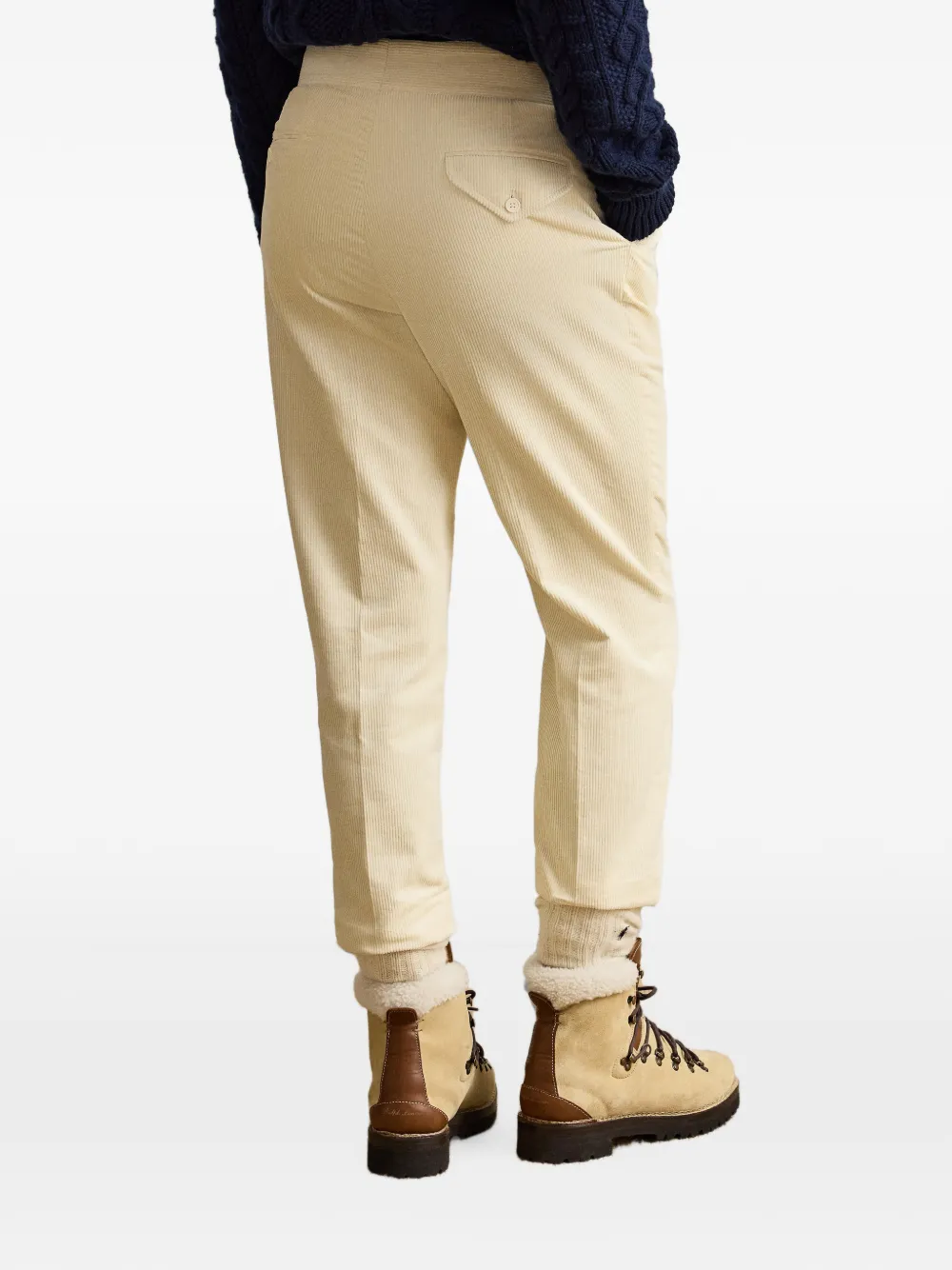 Ralph Lauren Purple Label Ribfluwelen plooibroek Beige
