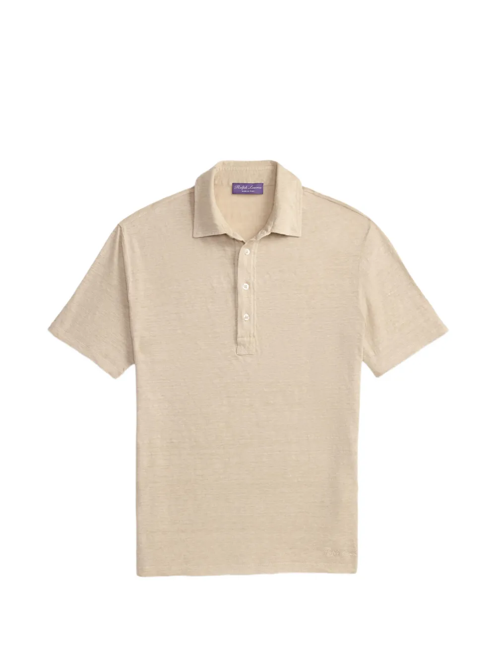 Ralph Lauren Purple Label embroidered linen polo shirt - Toni neutri