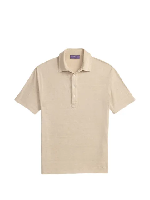Ralph Lauren Purple Label 자수 리넨 폴로 셔츠