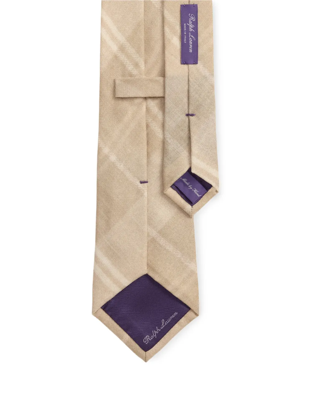 Ralph Lauren Purple Label Geruite stropdas Beige