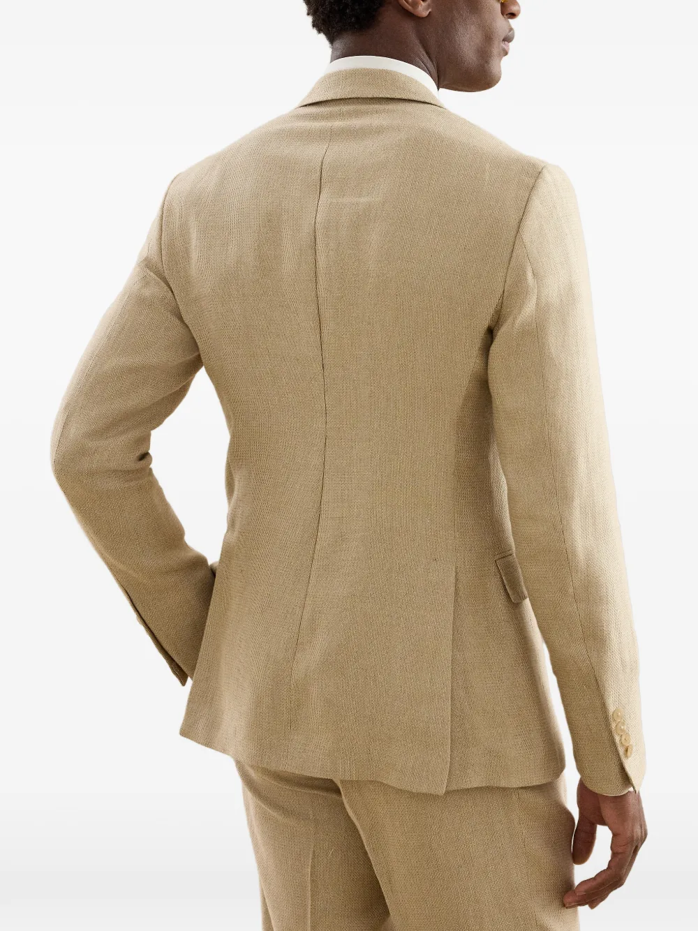Ralph Lauren Purple Label Kent blazer met enkele rij knopen en gekerfde revers Beige