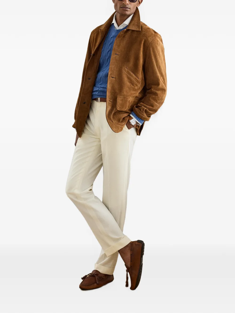 Ralph Lauren Purple Label Hand utility suede jacket Bruin