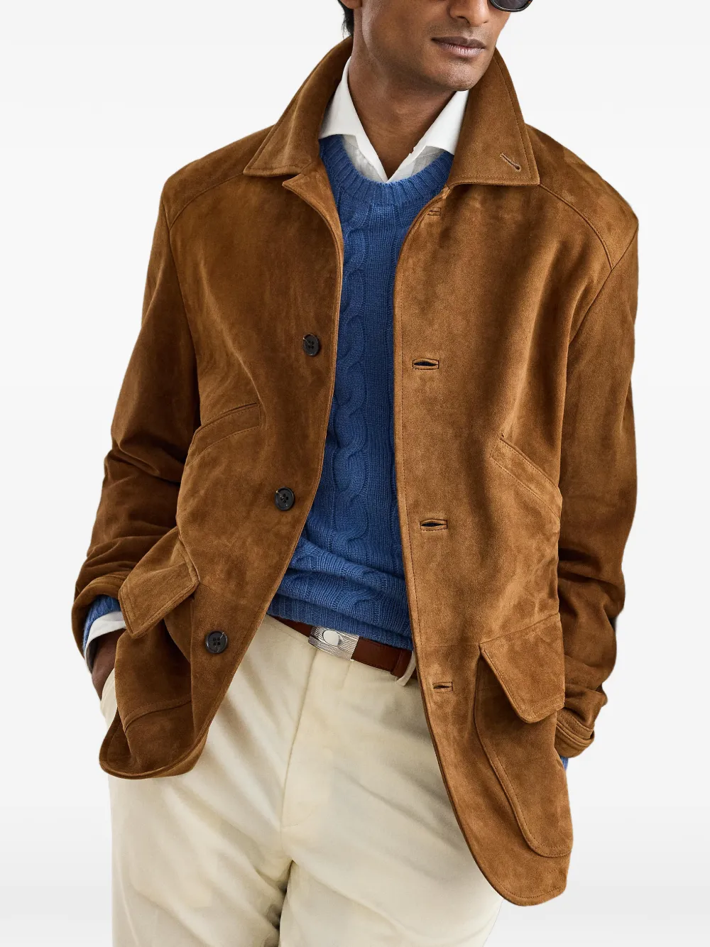 Ralph Lauren Purple Label Hand utility suede jacket Bruin