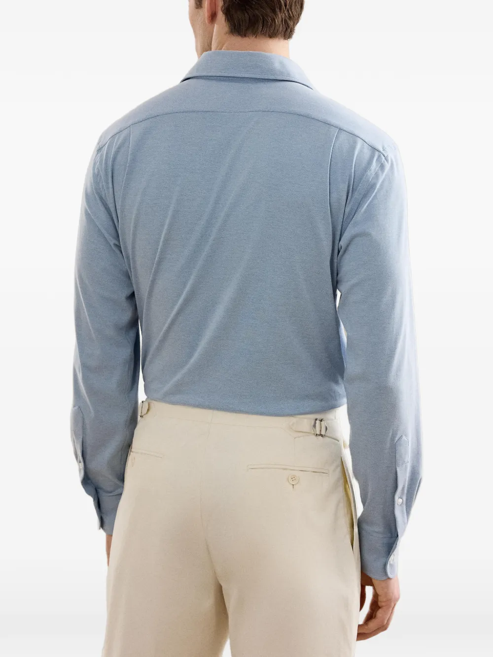 Ralph Lauren Purple Label Gebreid piqué overhemd Blauw