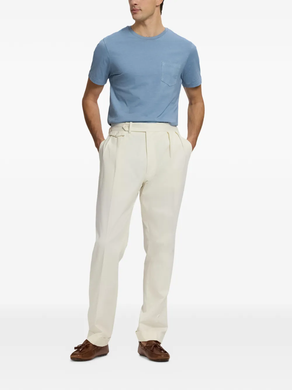 Ralph Lauren Purple Label Gregory pantalon met plooien Beige