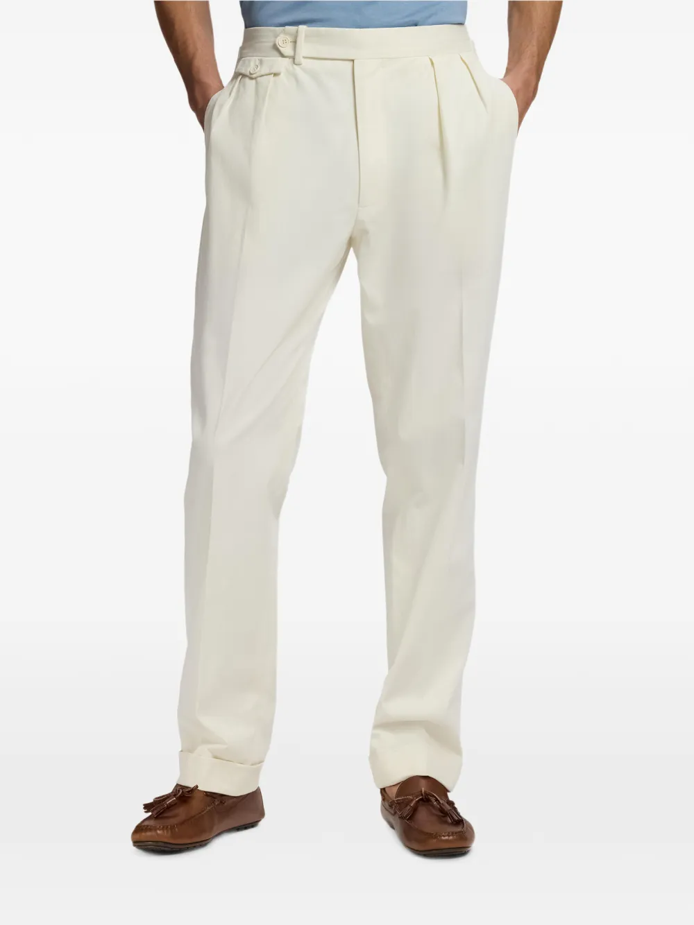 Ralph Lauren Purple Label Gregory pantalon met plooien Beige