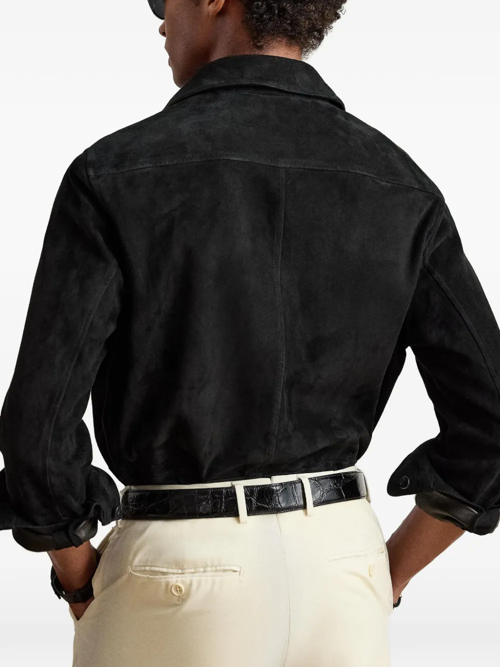 Ralph Lauren Purple Label Suède cargo jack Zwart
