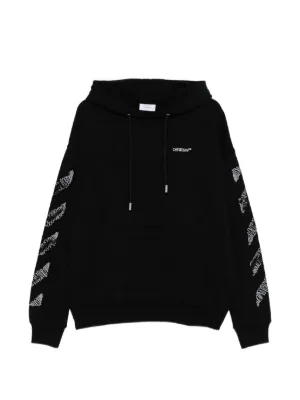 Off-White brush-stroke Hoodie | Black | FARFETCH