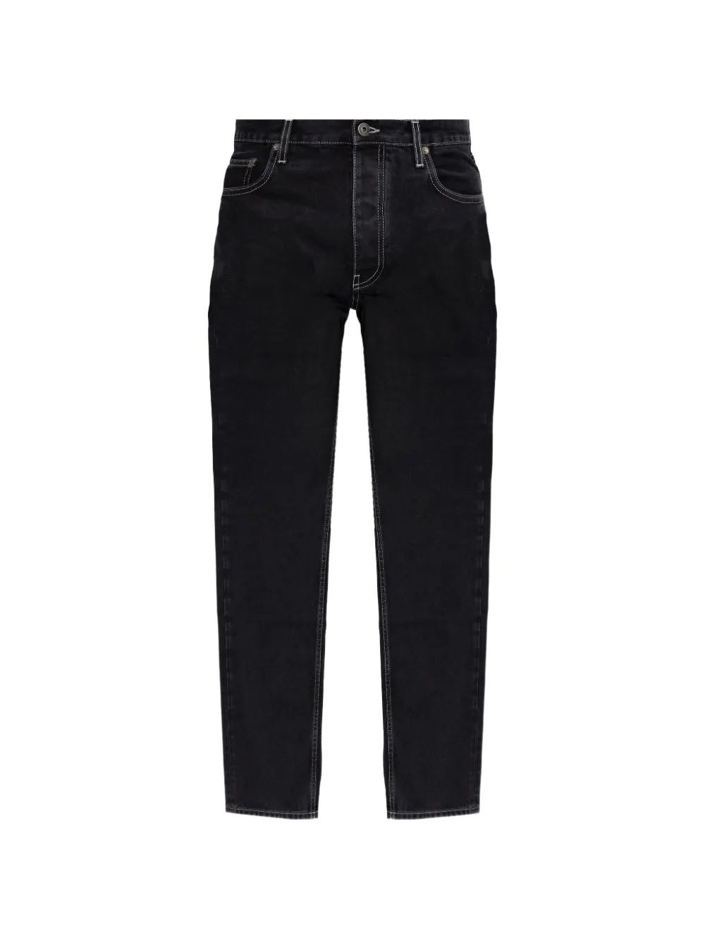 Off-White contrast-stitch logo-print jeans - Nero