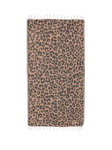 MC2 Saint Barth Foutas leopard-print fringed beach towel