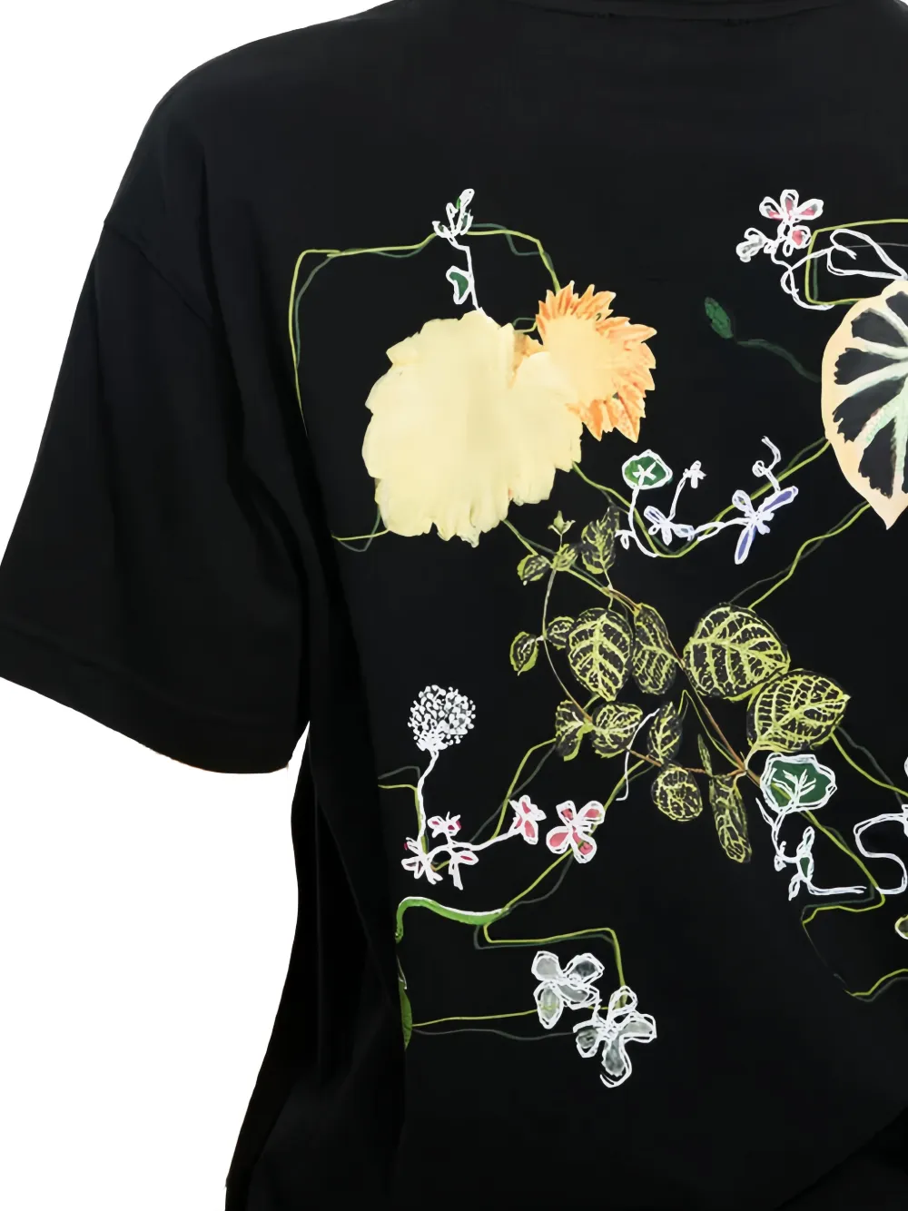 Off-White Arrow Leaves T-shirt met logo Zwart