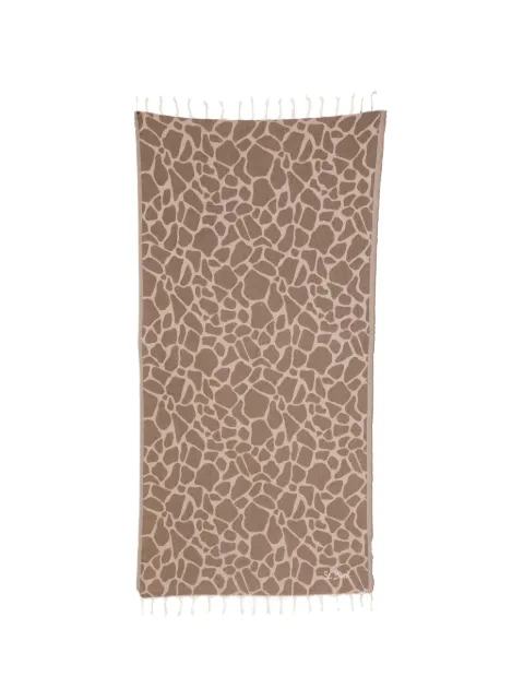 MC2 Saint Barth serviette de plage Foutas à imprimé girafe et à franges