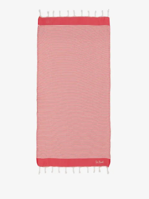 MC2 Saint Barth Foutas striped fringed towel beach