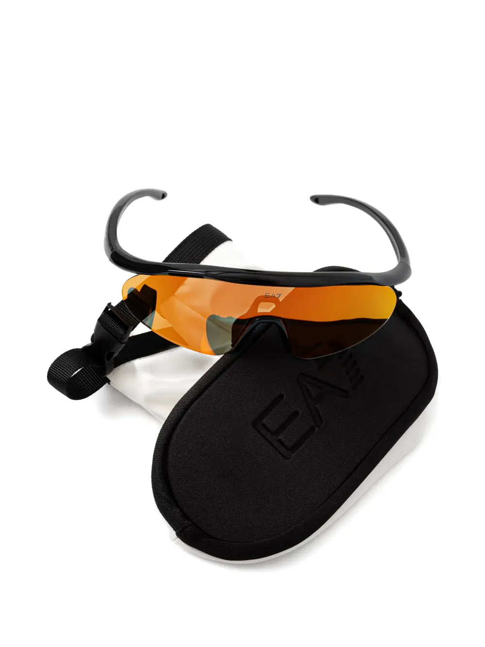 Ea7 Emporio Armani Zonnebril met shield montuur Zwart