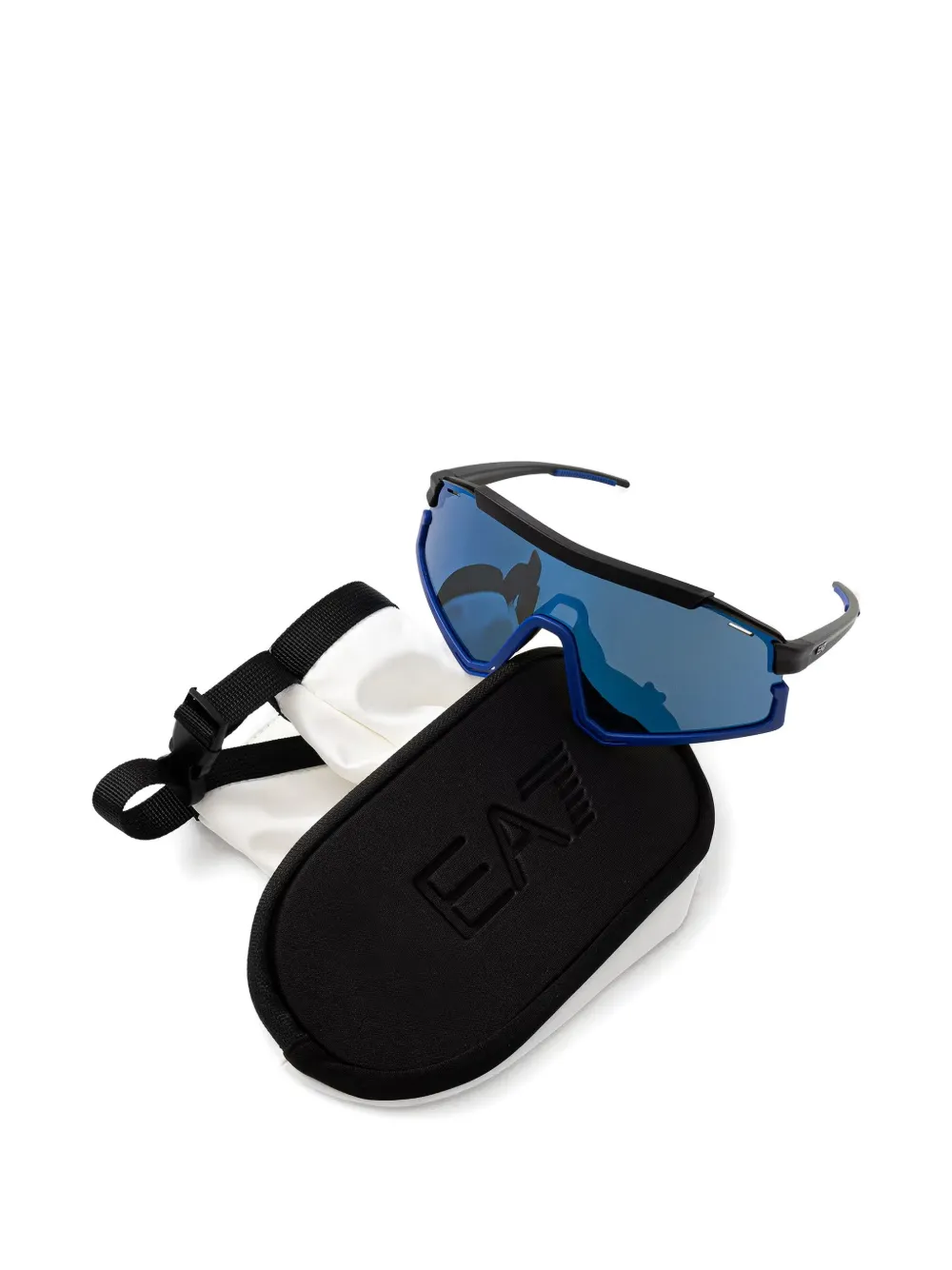 Ea7 Emporio Armani Zonnebril met geometrisch montuur Blauw