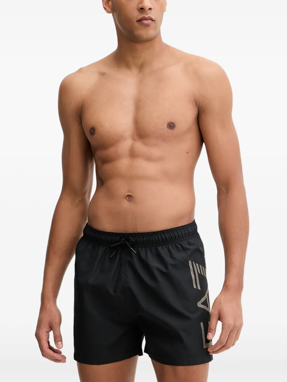 Ea7 Emporio Armani logo-print drawstring swim shorts - Nero