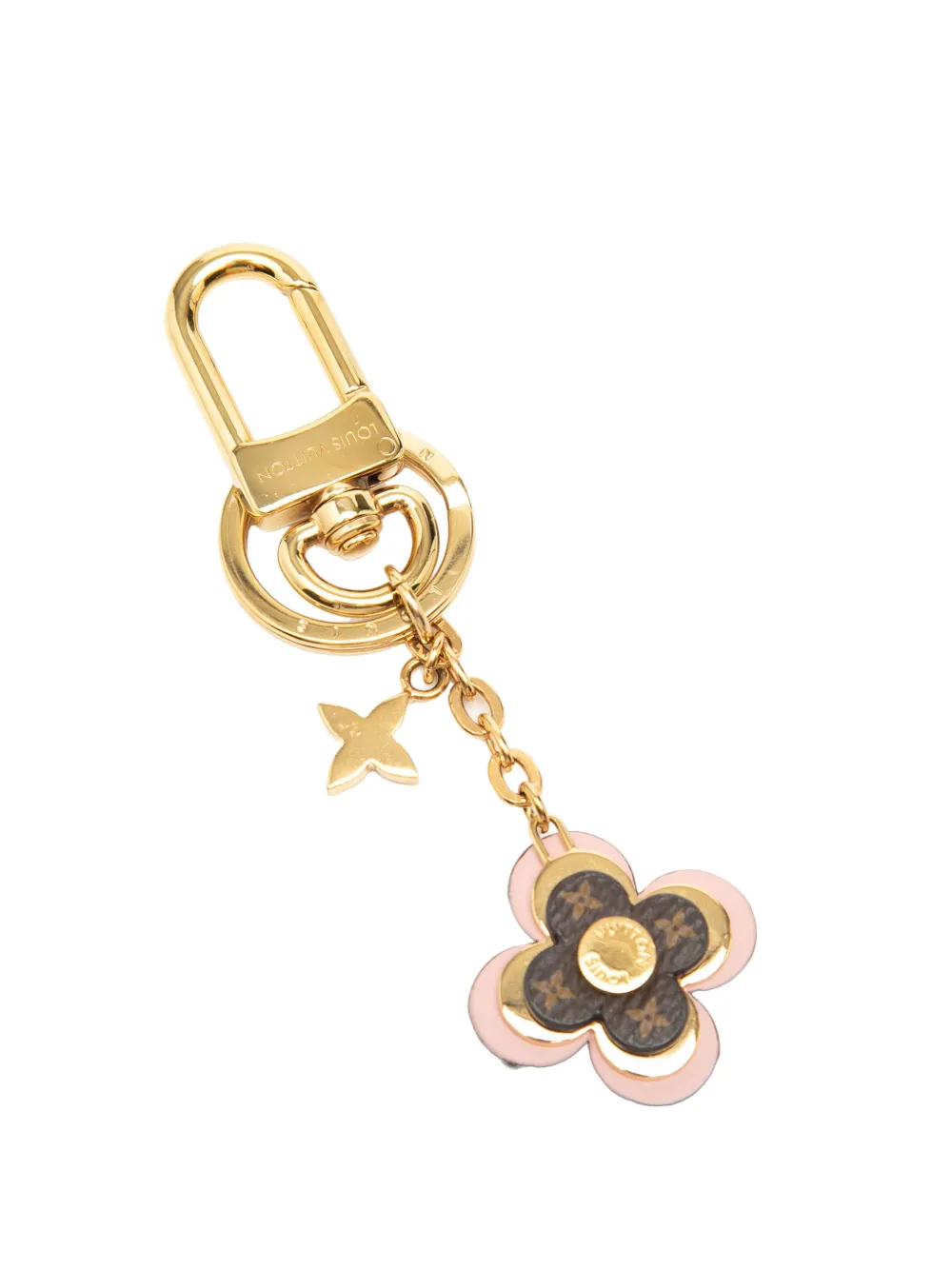 Louis Vuitton Pre-Owned 2022 Gold Plated Monogram Blooming Flowers Bag Charm and Holder key chain - Oro