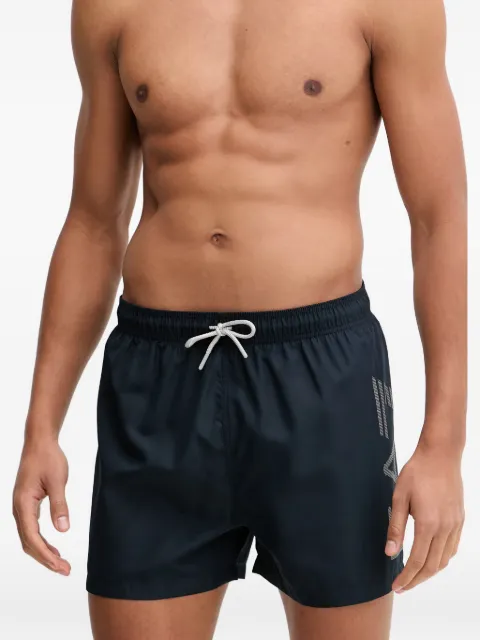 Ea7 Emporio Armani logo-print drawstring swim shorts