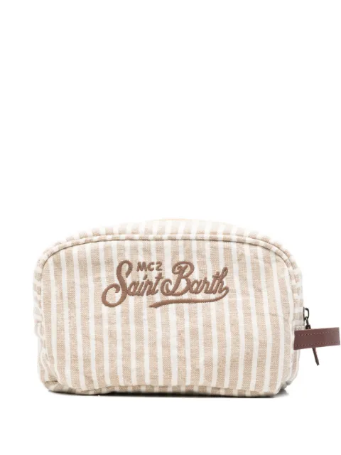 MC2 Saint Barth Westwood striped embroidered wash bag