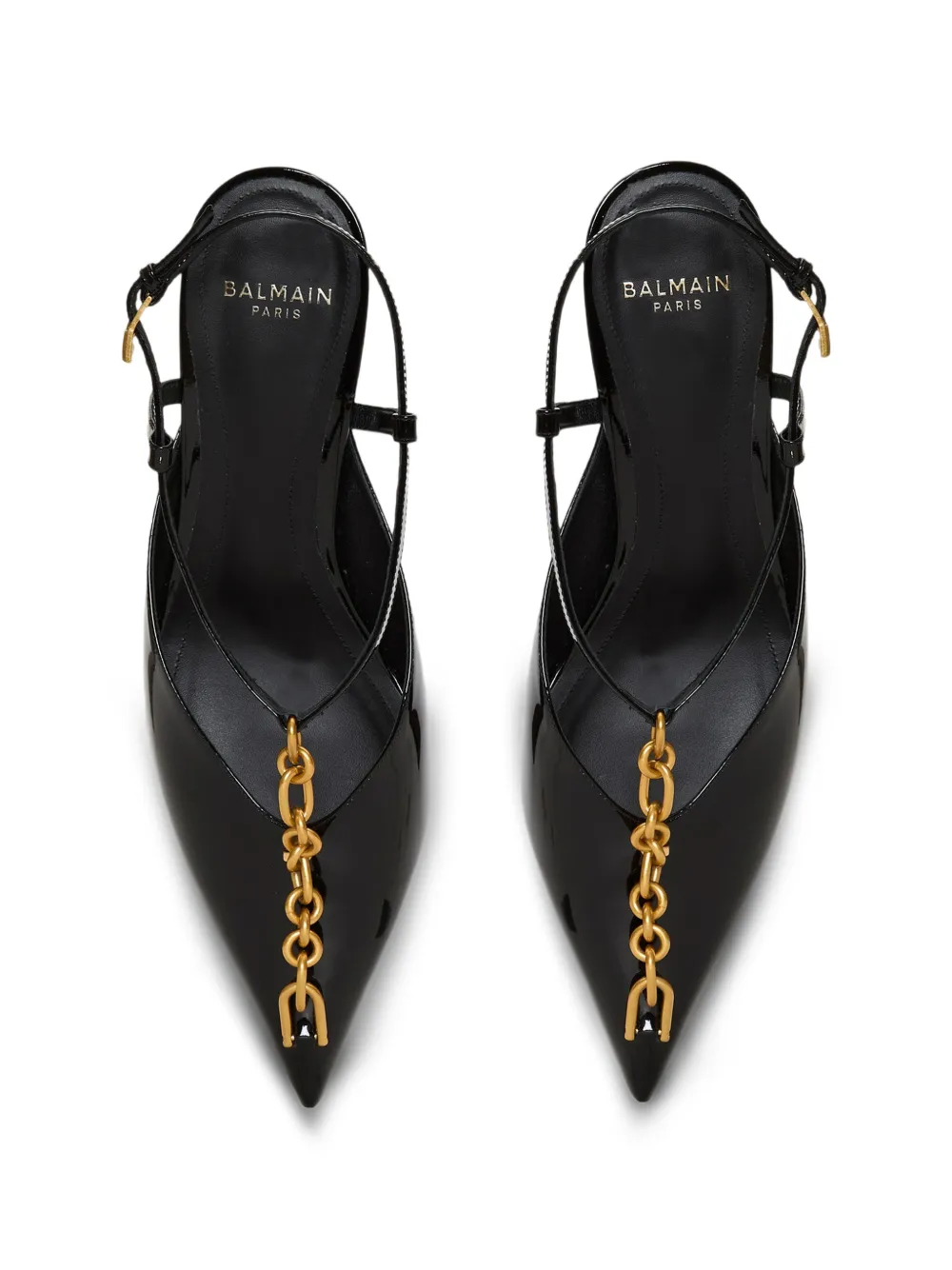 Balmain Sync lakleren kitten slingback pumps Zwart
