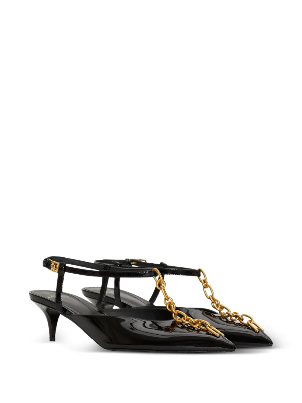 Balmain Sync lakleren kitten slingback pumps Zwart