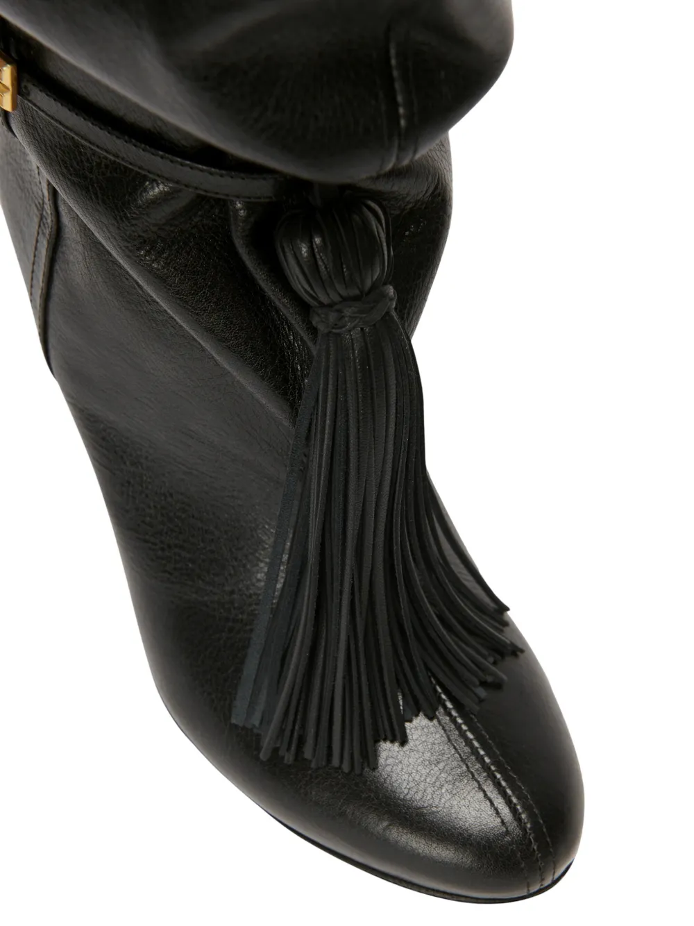 Balmain No Wedge leren laarzen met kwastje Zwart