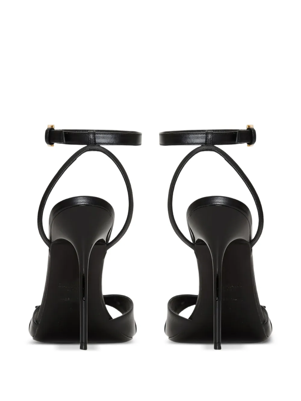 Balmain Anthem gladde leren sandalen Zwart