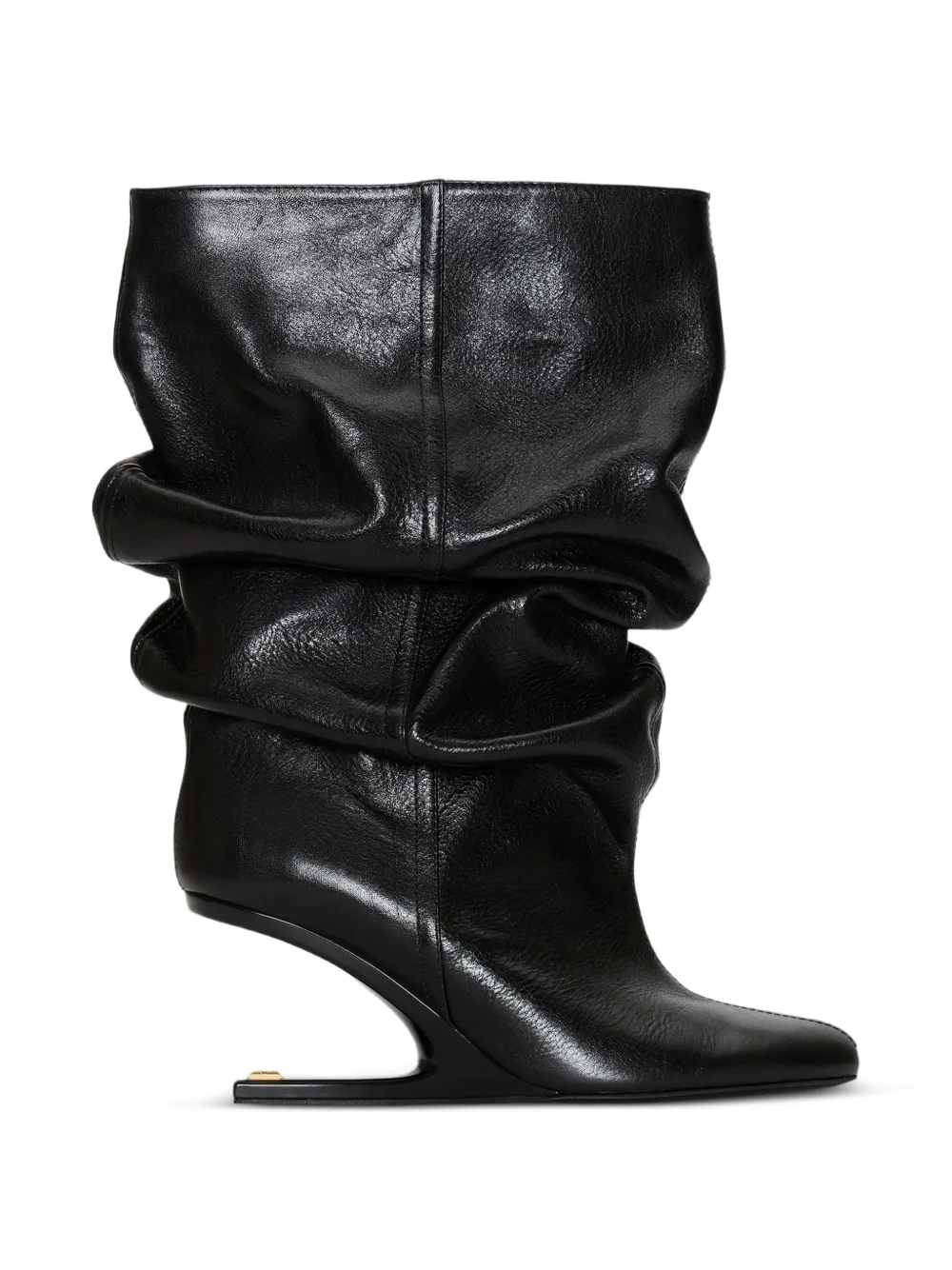 Balmain No Wedge leren enkellaarzen met textuur Zwart