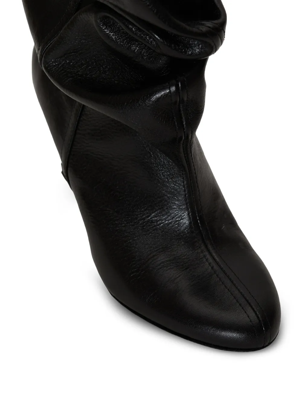 Balmain No Wedge leren enkellaarzen met textuur Zwart