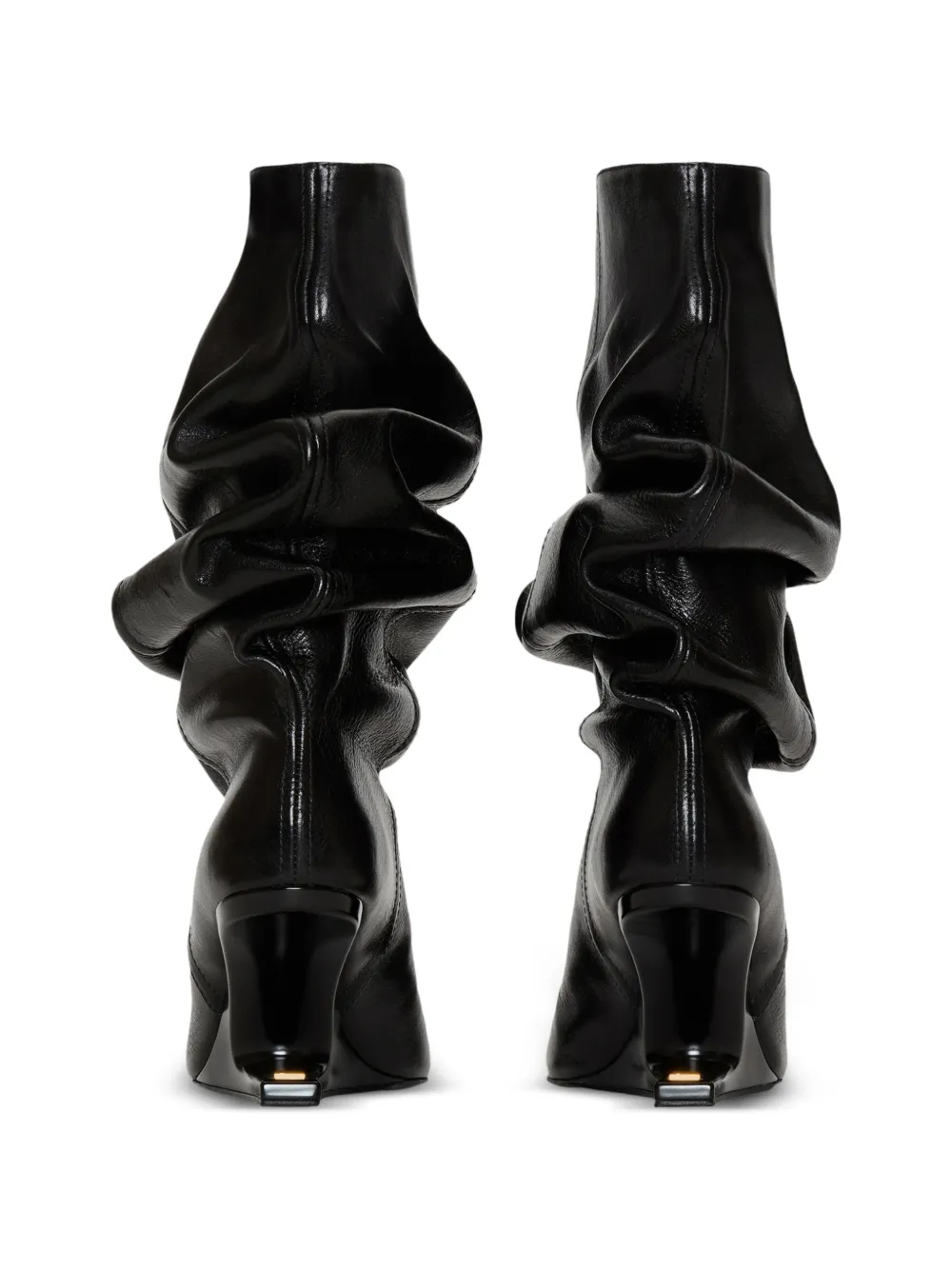 Balmain No Wedge leren enkellaarzen met textuur Zwart
