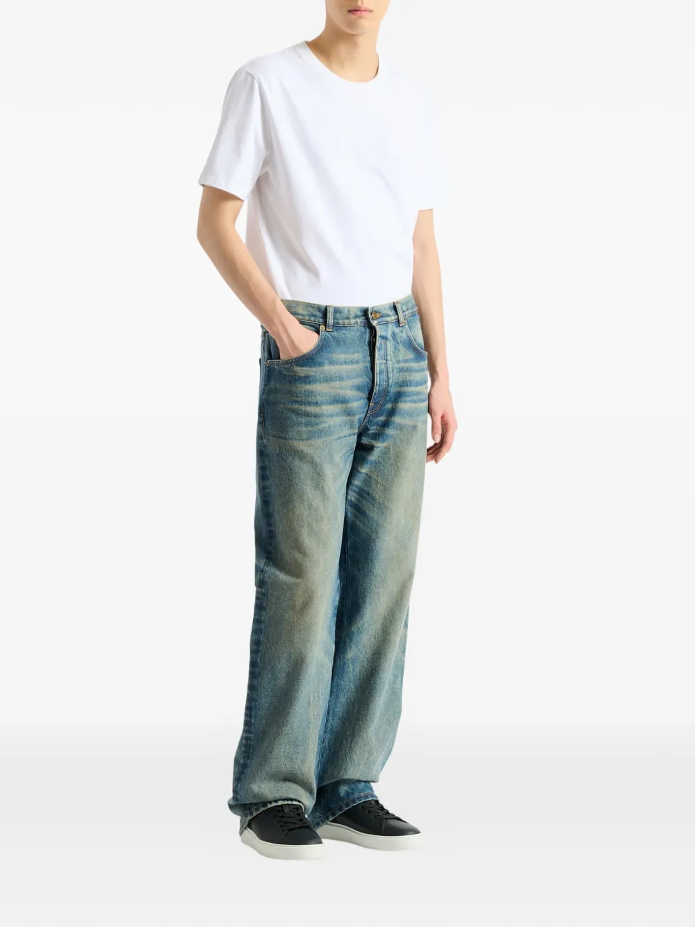 Balmain Ruimvallende jeans Blauw
