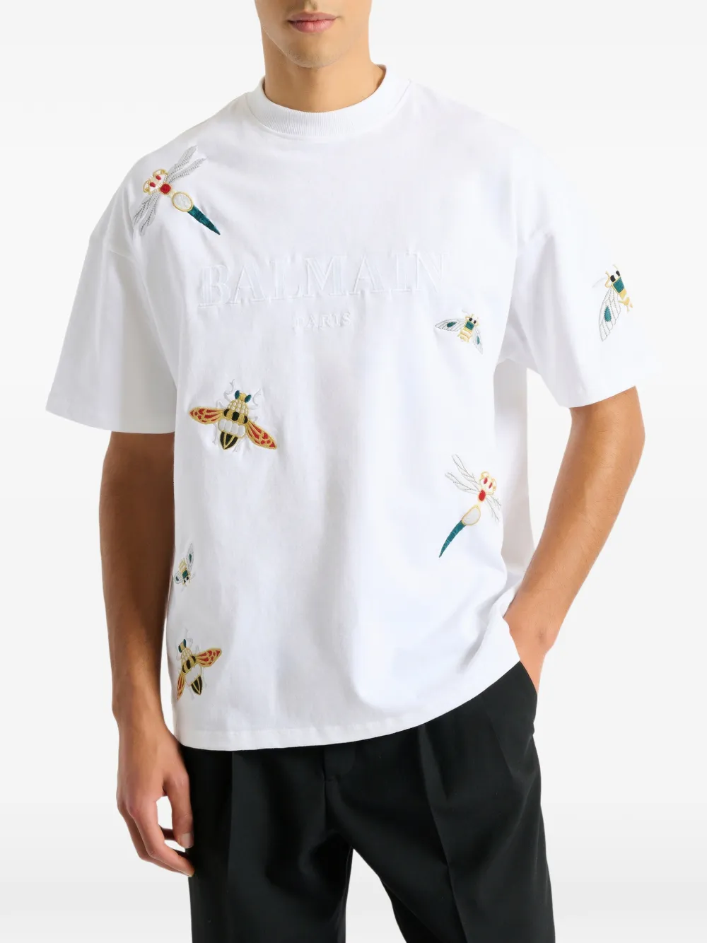 Balmain Insect T-shirt In White