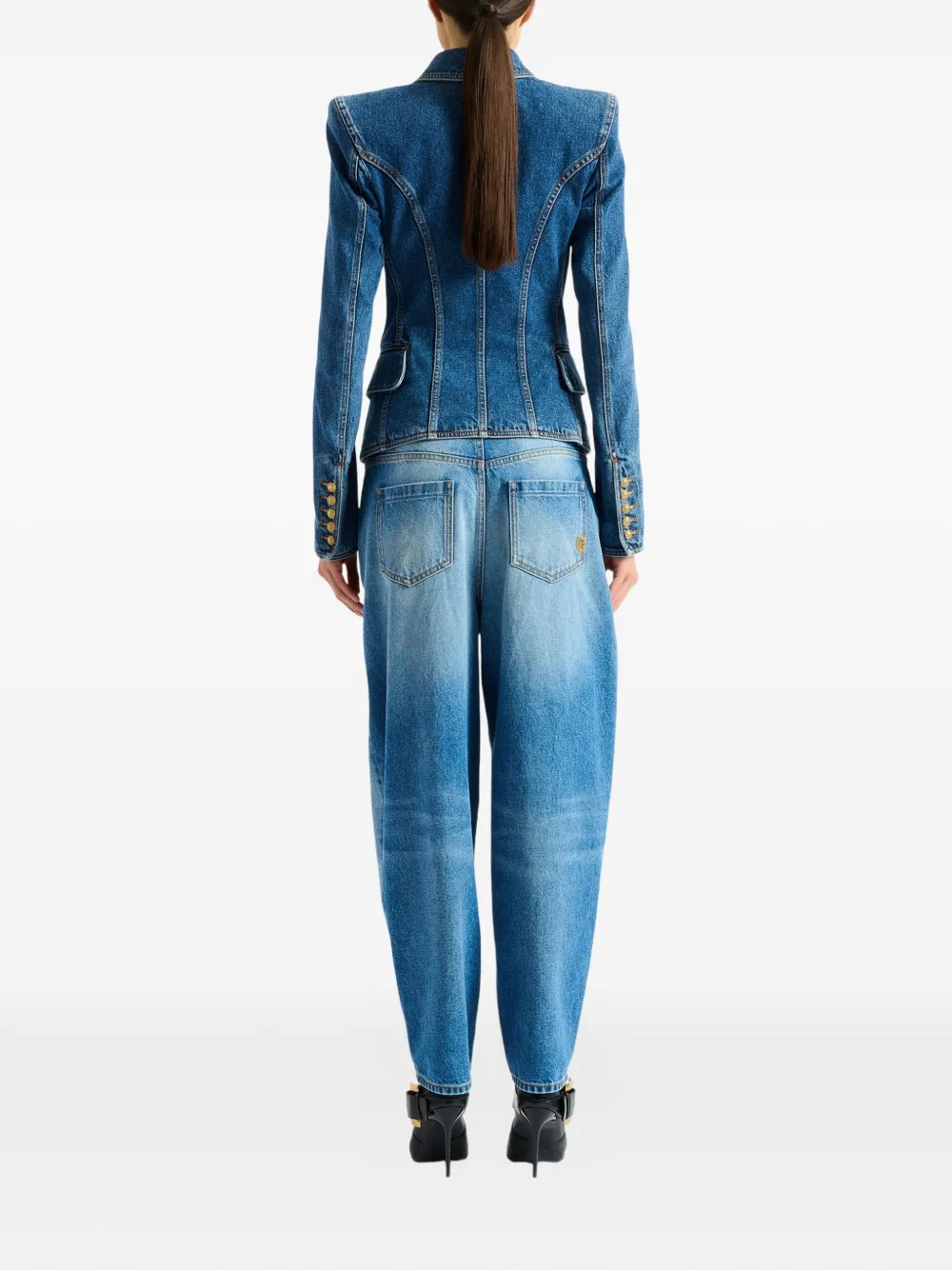 Balmain Denim 2-button Jacket In Blue