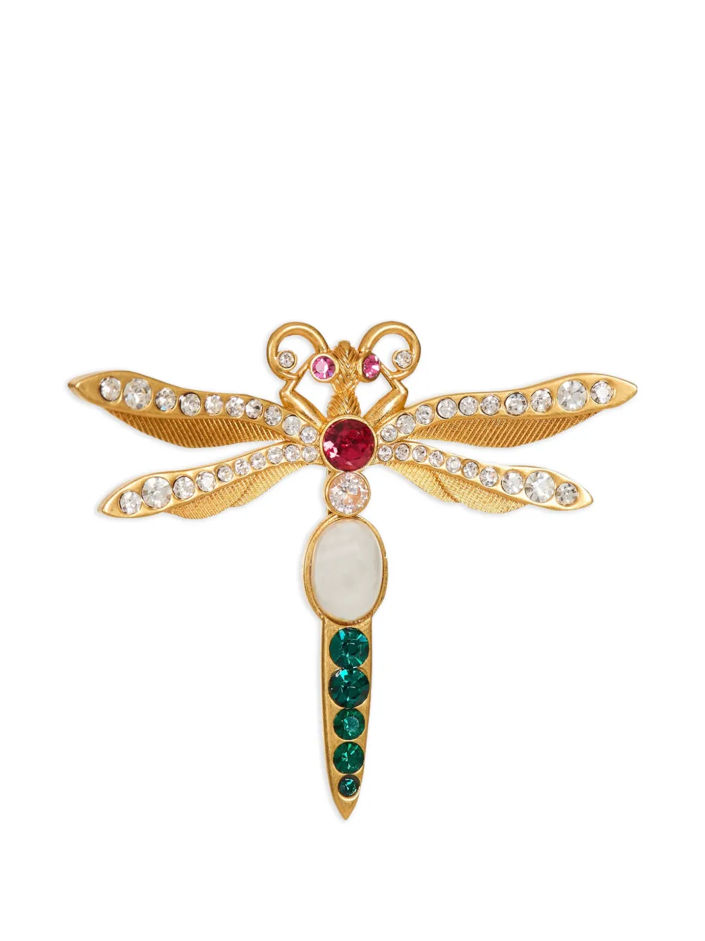 Balmain Insect Brosche aus Messing und Kristall - Gold