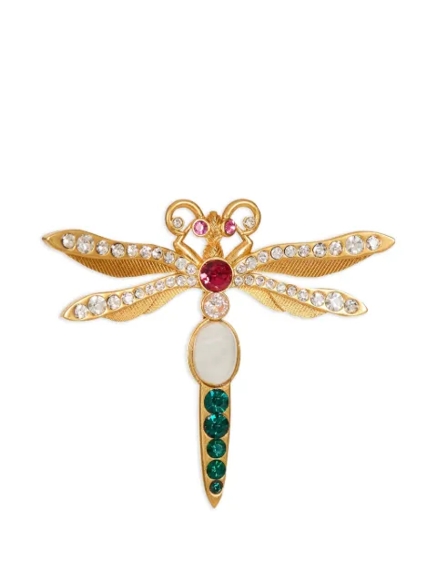 Balmain brass and crystal insect brooch