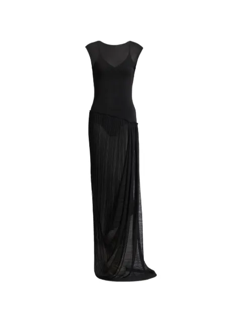 Balmain long draped viscose dress