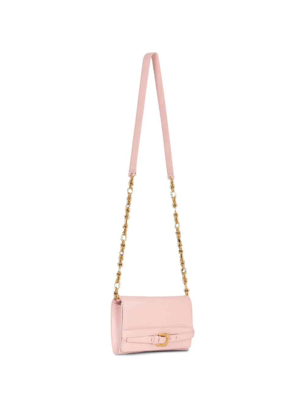 Balmain Shuffle kalfsleren portemonnee met ketting Roze