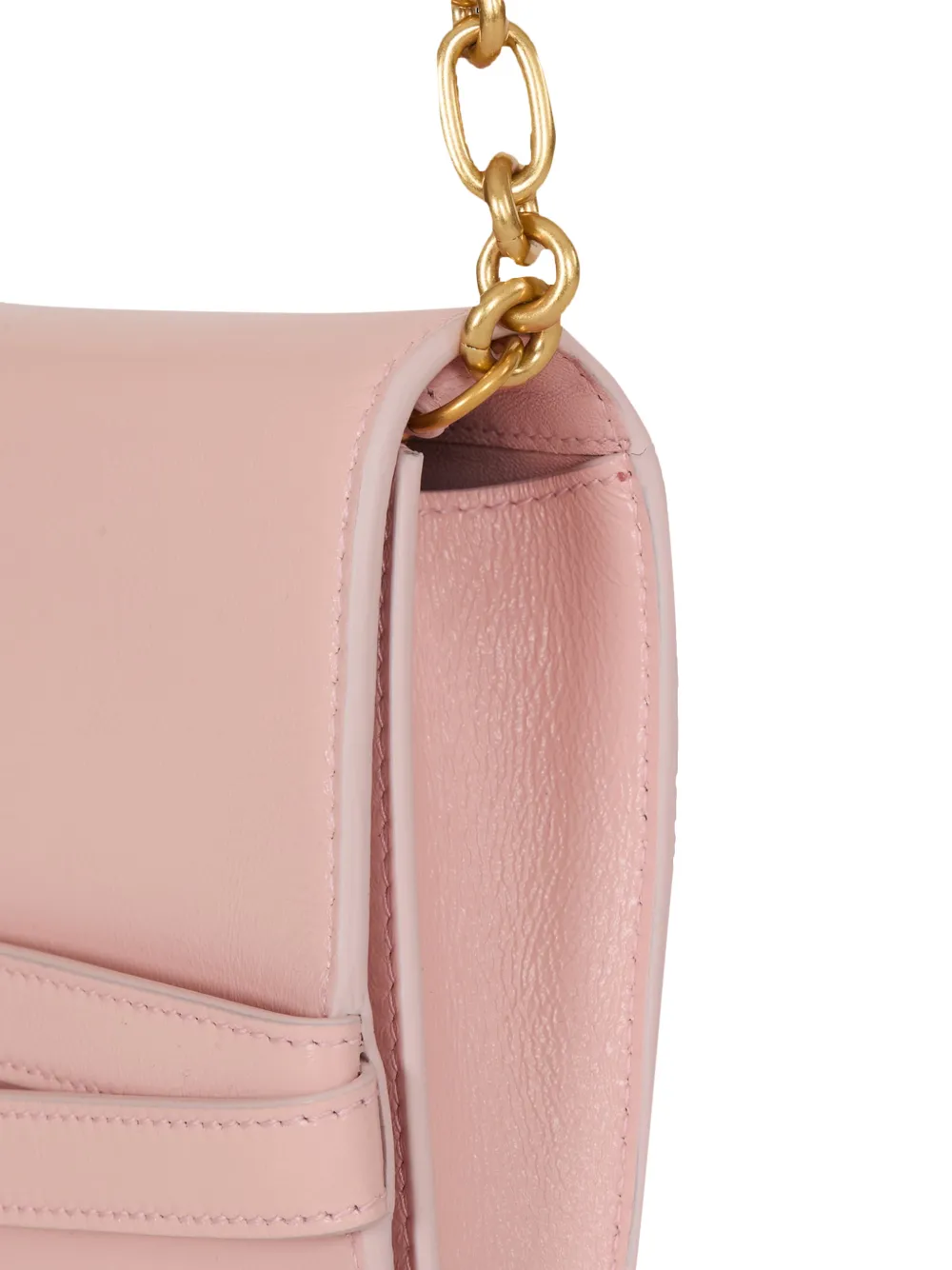 Balmain Shuffle kalfsleren portemonnee met ketting Roze