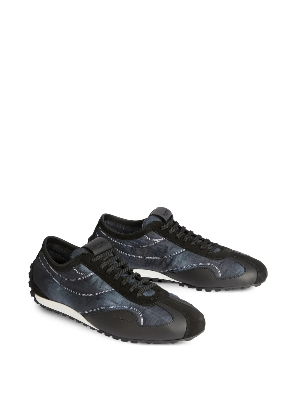 Balmain Racing low-top nylon en leren sneakers Blauw