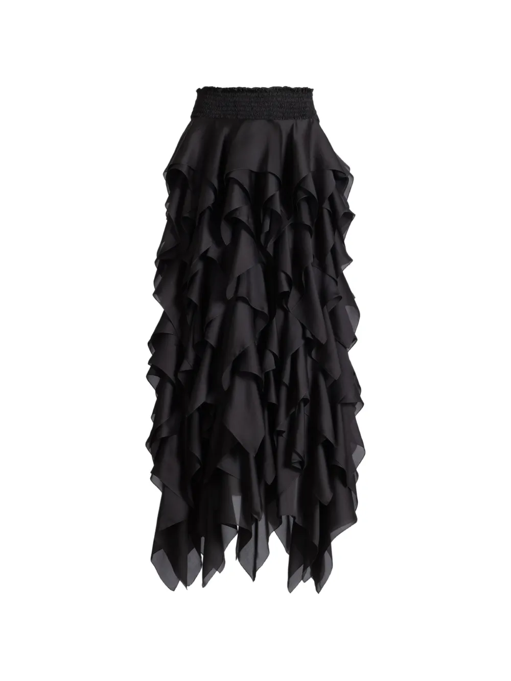 Balmain Gonna lunga con ruches - Nero