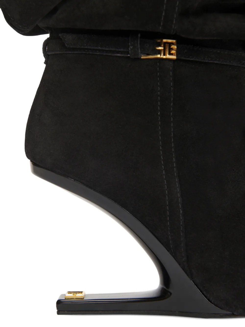 Balmain No Wedge suède leren enkellaarzen met kwastje Zwart