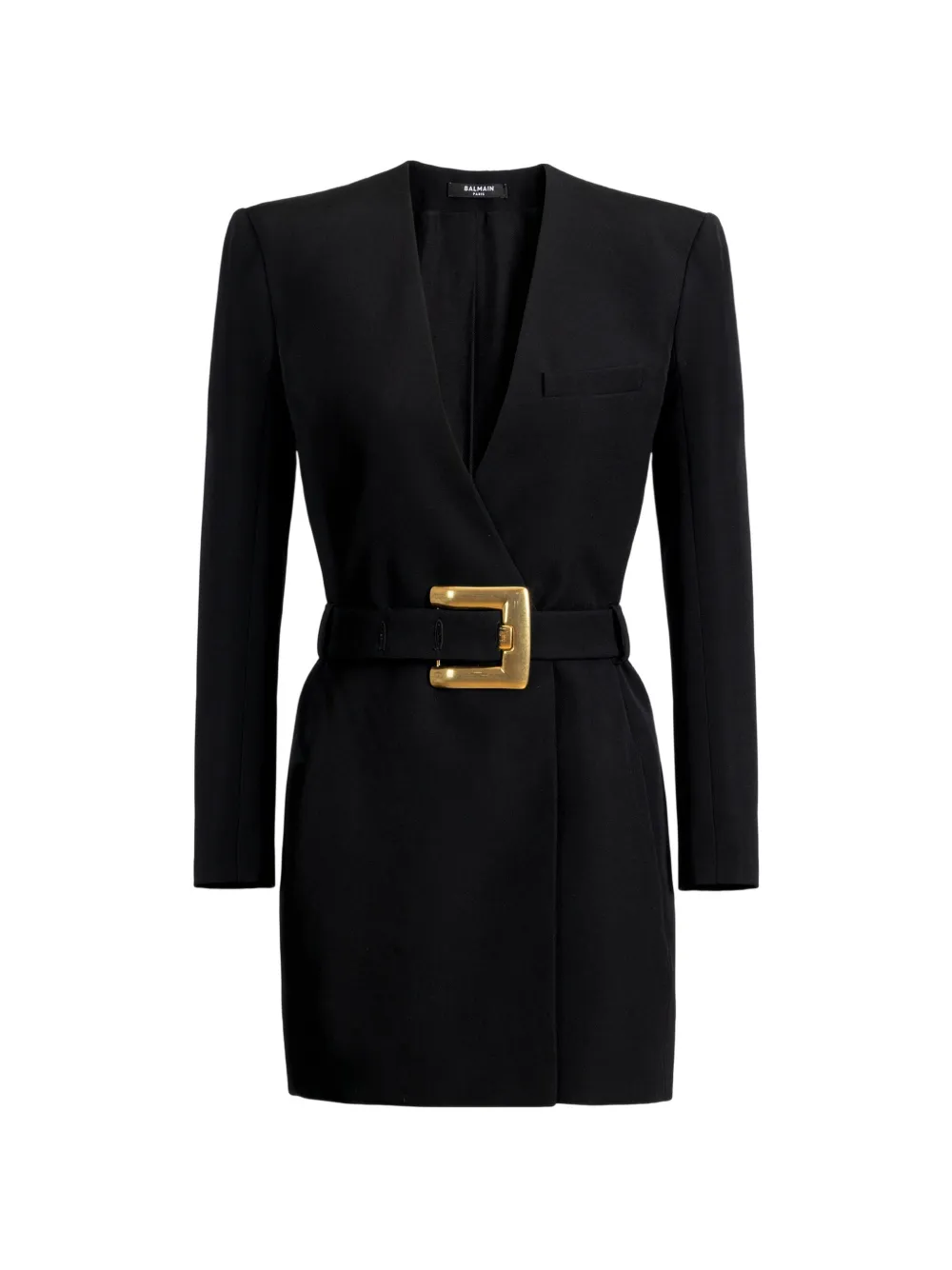 Balmain Abito corto con cintura - Nero
