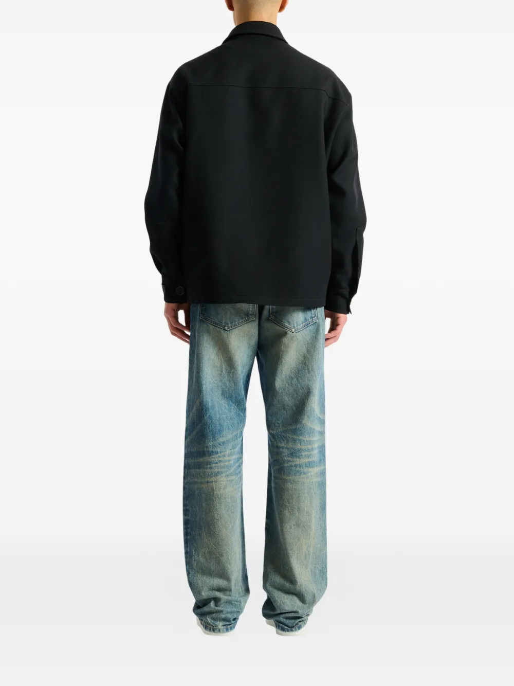 Balmain Wollen twill shirtjack Zwart