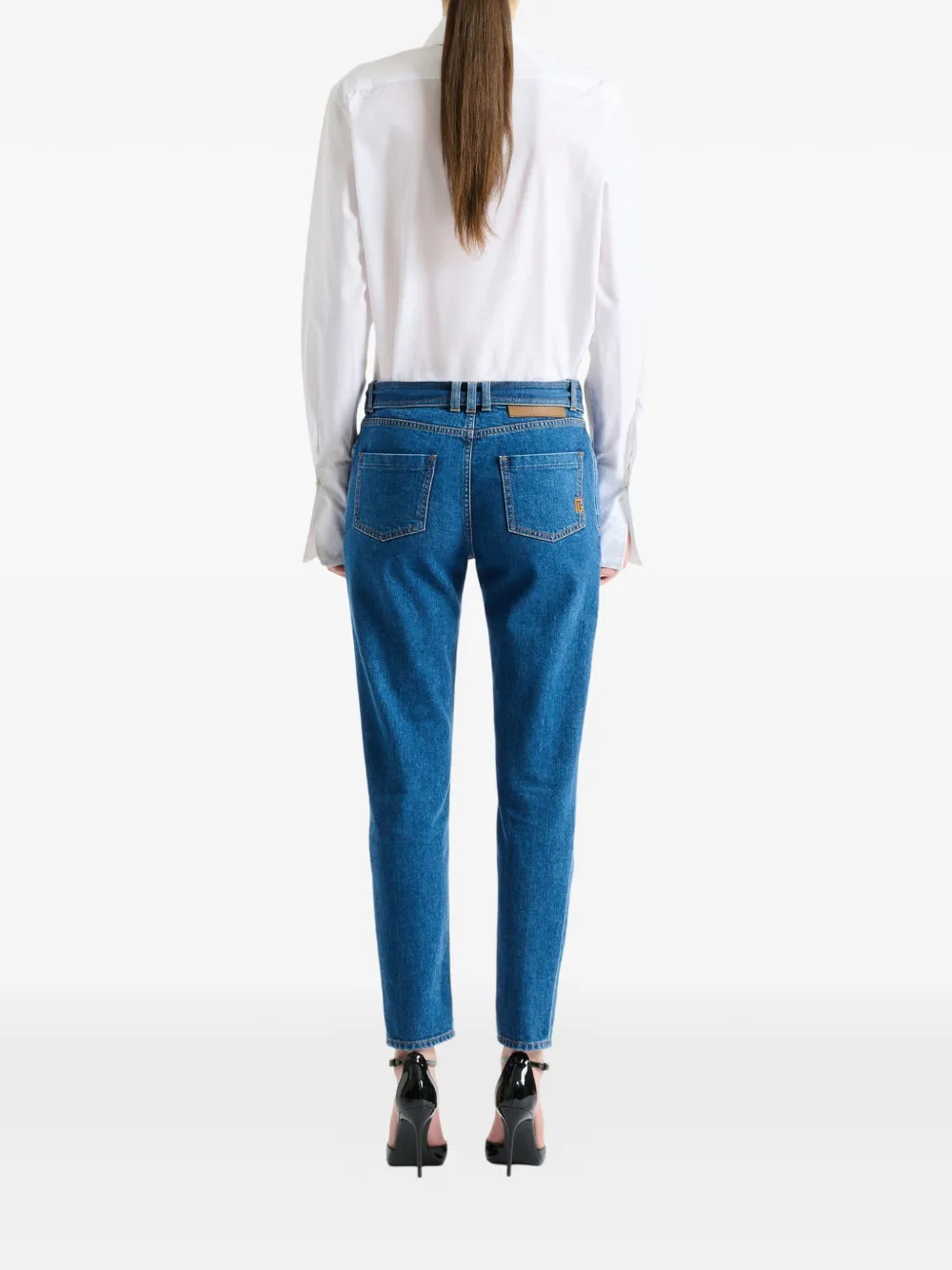 Balmain Denim jeans met ceintuur Blauw
