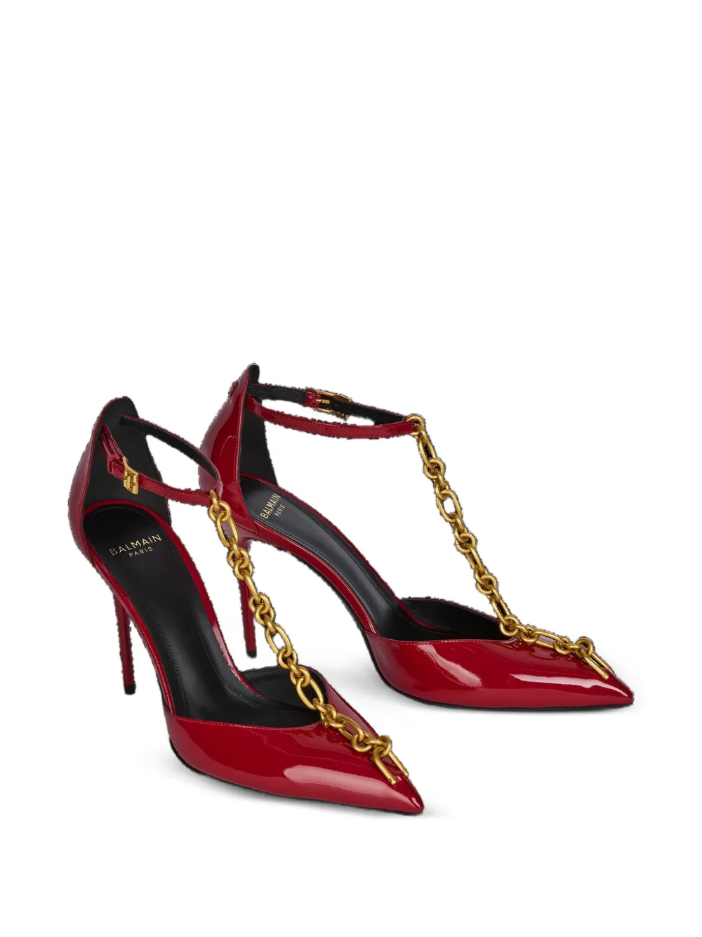 Balmain Sync lakleren stiletto pumps Rood