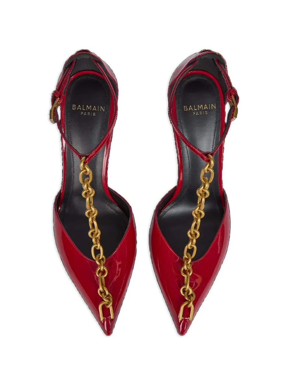 Balmain Sync lakleren stiletto pumps Rood