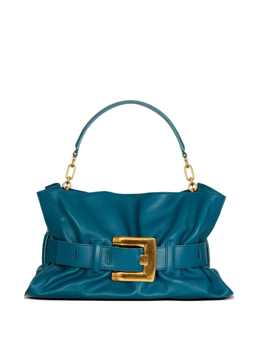 Balmain Borsa Anthem media in pelle liscia - Blu