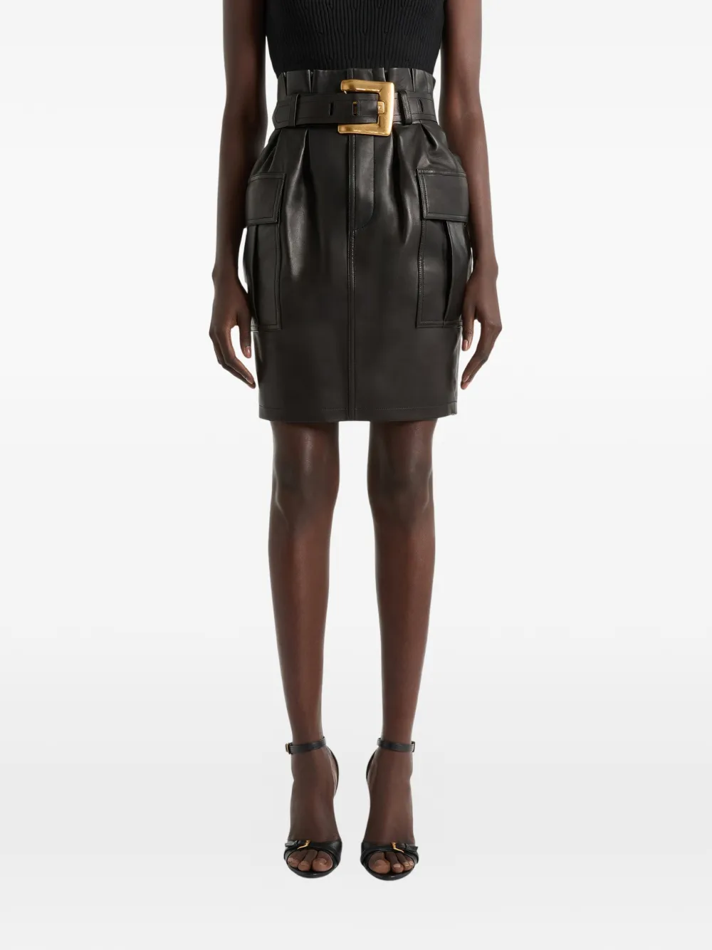 Balmain Rok met ceintuur Zwart